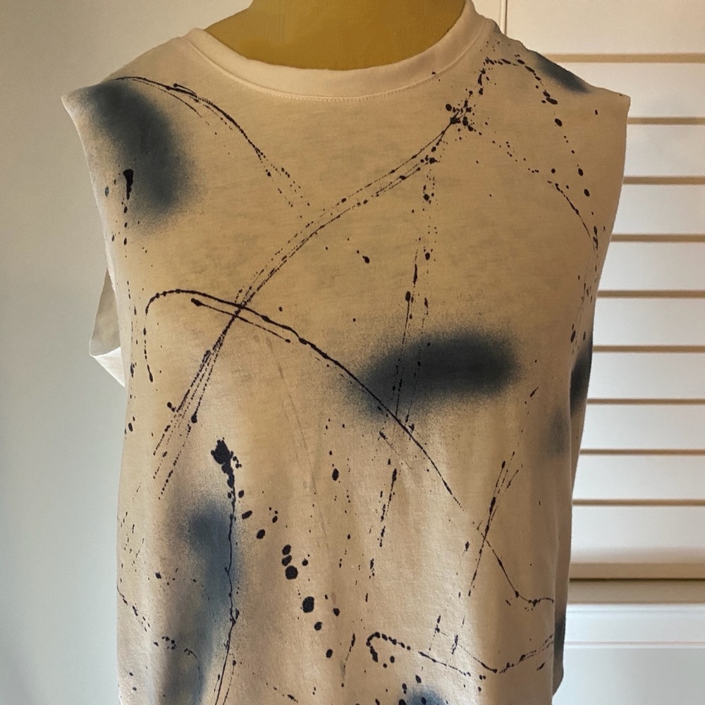 Firehouse brand blue splattered tank top